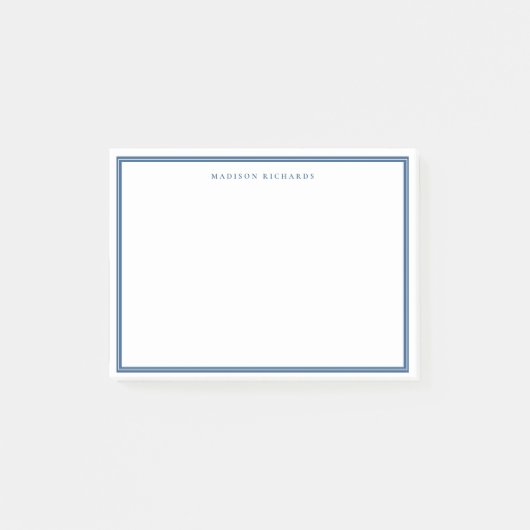 Lichte Navy Blue Border Basic gepersonaliseerd Post-it® Notes (Voorkant)