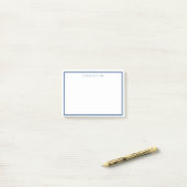 Lichte Navy Blue Border Basic gepersonaliseerd Post-it® Notes (Op bureau)