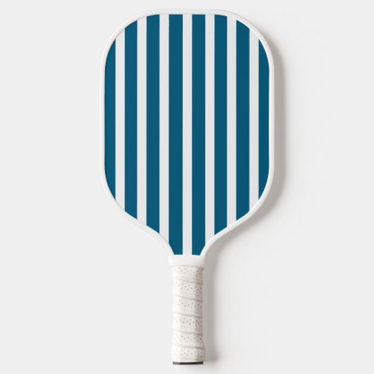 Lichte Navy en White Stripes Pickleball Paddle (Voorkant)