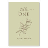 Lichte olijfgroene botanische mediterrane bruiloft kaart (Achterkant)