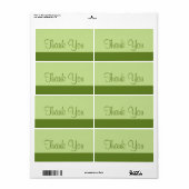 Lichte olijfgroene kleur etiket (Full Sheet)