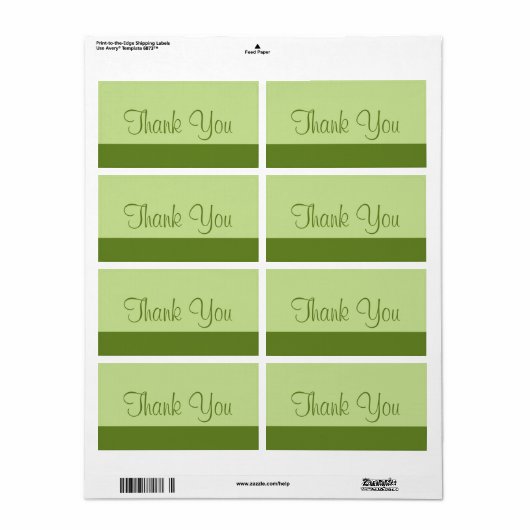 Lichte olijfgroene kleur etiket (Full Sheet)