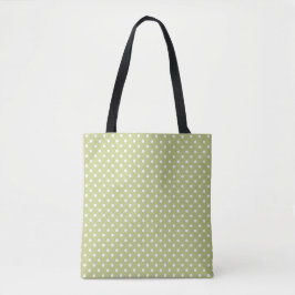 Lichte Olijfgroene Stip Tote Tas | Carryall