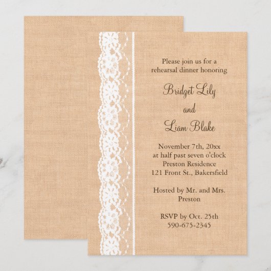 Lichte opname en  laeharing Dinner Kaart (Voorkant / Achterkant)