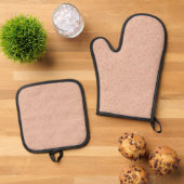 Lichte Oranje bloem Ovenwant & Pannenlap Set (Top down)
