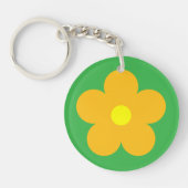 Lichte Oranje bloem Sleutelhanger (Voorkant)