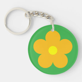 Lichte Oranje bloem Sleutelhanger