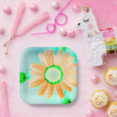 Lichte oranje fantasie daisy papieren bord (Feest)