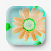 Lichte oranje fantasie daisy papieren bord (Voorkant)