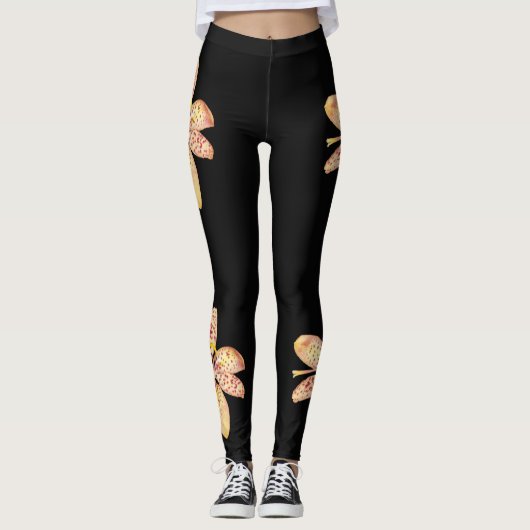 Lichte oranje gevlekte Blackberry lily leggings 2 (Voorkant)