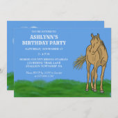 Lichte orrel Brown Horse Birthday Party Kaart (Voorkant / Achterkant)