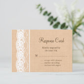 Lichte overlapping en Lace RSVP Kaartje (Staand voorkant)
