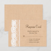Lichte overlapping en Lace RSVP Kaartje (Voorkant / Achterkant)