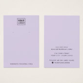 Lichte paarse aangepaste logo-oormerskaart visitekaartje (Voorkant /achterkant)
