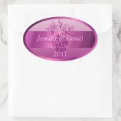 Lichte Paarse aangepaste wijnlabels Ovale Sticker (Tas)