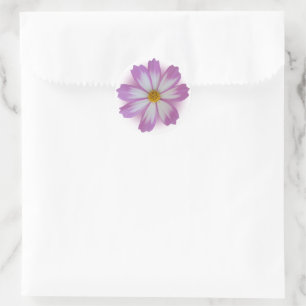 Lichte paarse bloem ronde sticker