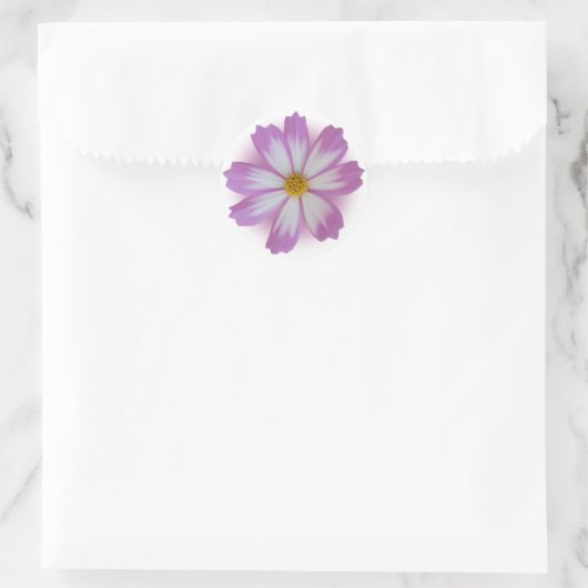 Lichte paarse bloem ronde sticker (Tas)