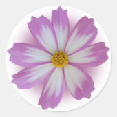 Lichte paarse bloem ronde sticker (Voorkant)