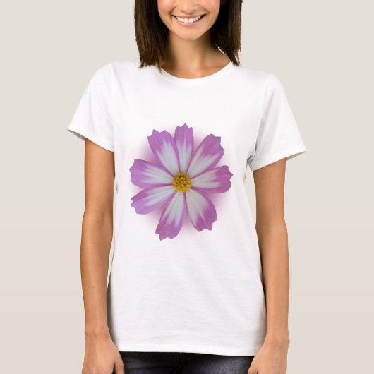 Lichte paarse bloem t-shirt (Voorkant)