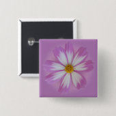 Lichte paarse bloem vierkante button 5,1 cm (Voorkant /achterkant)