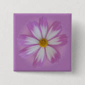 Lichte paarse bloem vierkante button 5,1 cm (Voorkant)