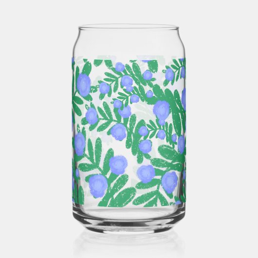 Lichte Paarse bloemenpracht en groene Planten Blikvorm Glas (Links)