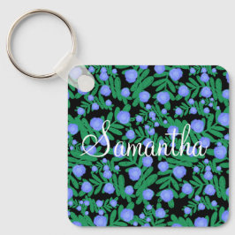 Lichte Paarse bloemenpracht en groene Planten Sleutelhanger