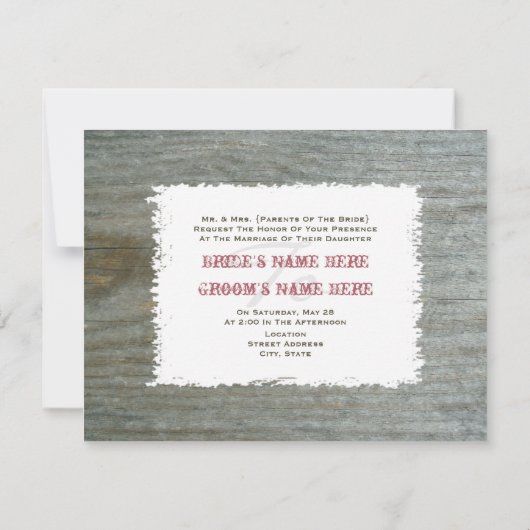 Lichte Paarse Daisy & Barnwood Weddenschap Kaart (Achterkant)