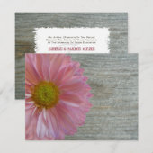 Lichte Paarse Daisy & Barnwood Weddenschap Kaart (Voorkant / Achterkant)