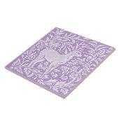 Lichte Paarse Deer Buck Bird Floral Woodland Natuu Tegeltje (Zijkant)