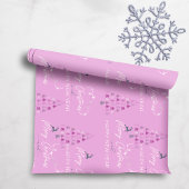 Lichte Paarse Doodle Kerstboom Rendier Sterren Cadeaupapier