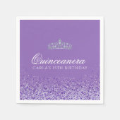 Lichte Paarse en Glitter Quinceanera Servet (Voorkant)