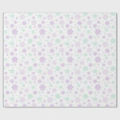 Lichte Paarse en groene feestelijke kerstsnowflakk Cadeaupapier (Vlak)