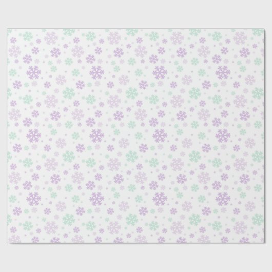 Lichte Paarse en groene feestelijke kerstsnowflakk Cadeaupapier (Vlak)