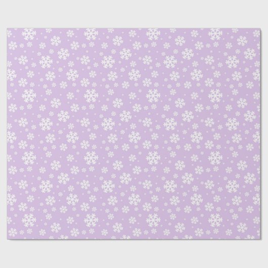 Lichte Paarse en witte kerstsnowflakes Cadeaupapier (Vlak)