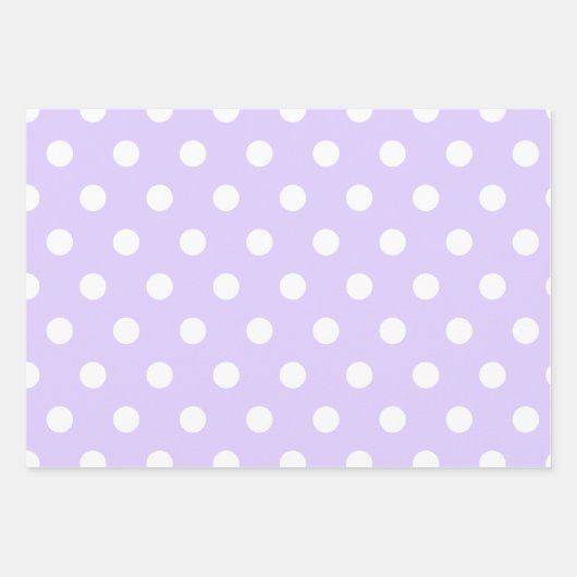 Lichte Paarse en witte Polka Dot Inpakpapier Vel (Voorkant)