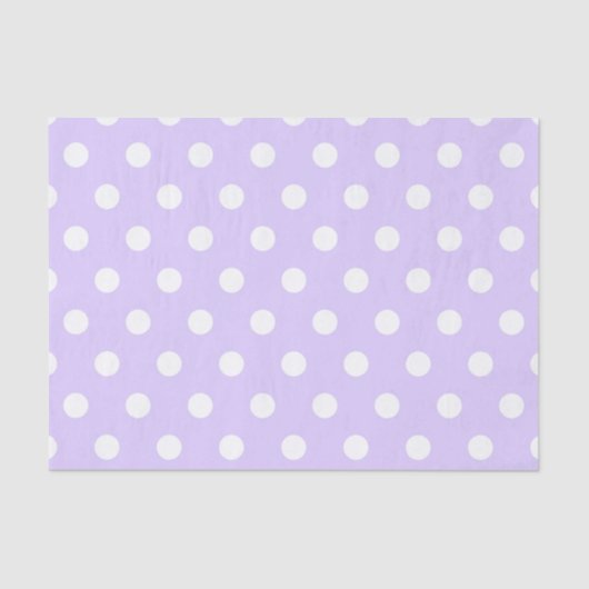 Lichte Paarse en witte Polka Dot Tissuepapier (Voorkant)
