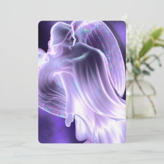 Lichte Paarse Engel Kaart (Staand voorkant)
