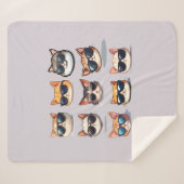 Lichte Paarse Feline Frenzy cat Sherpa Blanket Sherpa Deken (Voorkant (horizontaal))