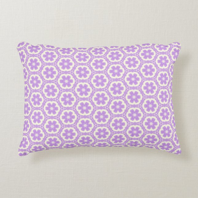 Lichte Paarse Floral Accent Pillow Kussen (Voorkant)