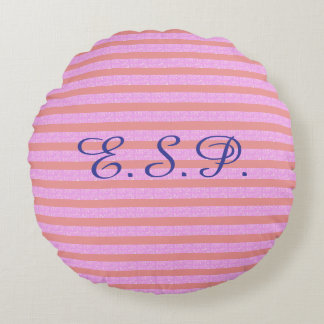 Lichte Paarse geometrische strepen Rond Kussen