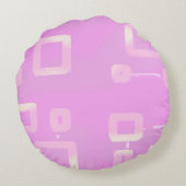 Lichte Paarse geometrische strepen Rond Kussen (Achterkant)