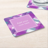 Lichte Paarse geplakte aangepaste tekst Kartonnen Onderzetters (Schuin)