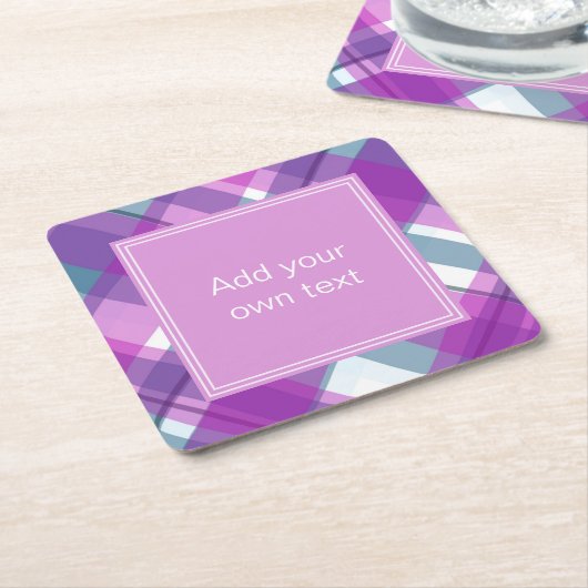 Lichte Paarse geplakte aangepaste tekst Kartonnen Onderzetters (Schuin)