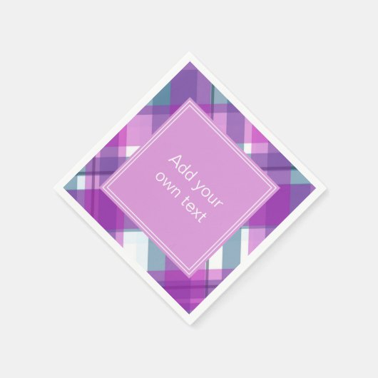 Lichte Paarse geplakte aangepaste tekst Servet (Hoek)