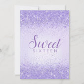 Lichte Paarse glitter, Sweet 16 Uitnodigingen (Achterkant)