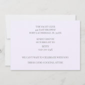 Lichte paarse gouden 30e verjaardag champagne kaart (Achterkant)