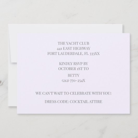 Lichte paarse gouden 30e verjaardag champagne kaart (Achterkant)