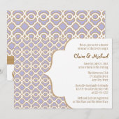 Lichte Paarse gouden Marokkaanse koppels bruiloft Kaart (Voorkant / Achterkant)