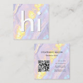 Lichte Paarse holografische QR-code Contactkaartje (Voorkant / Achterkant)